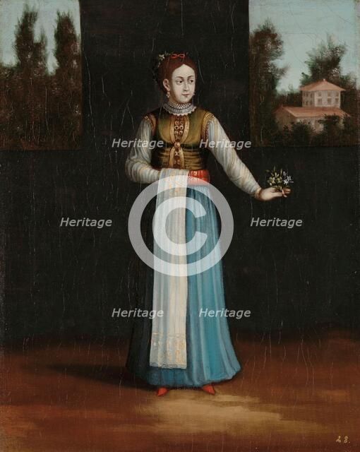 Woman from the Albanian Coast, 1700-1737. Creator: Workshop of Jean Baptiste Vanmour.
