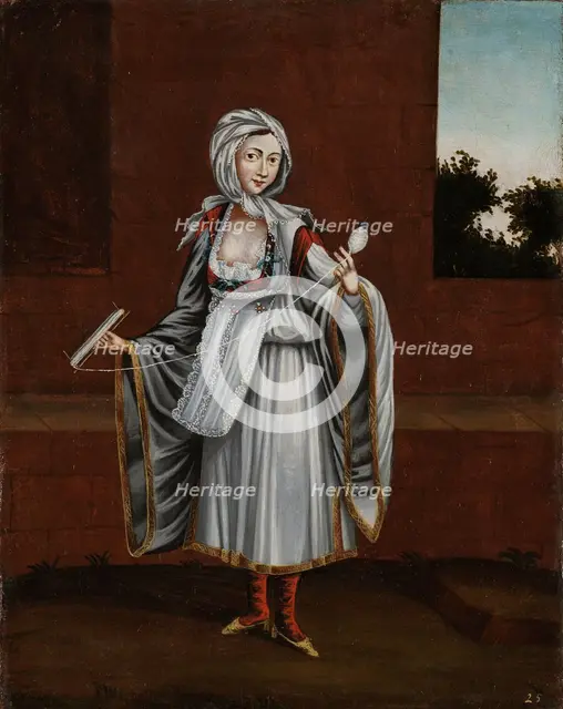 Woman from the Island of Kithnos (Thermia), 1700-1737. Creator: Workshop of Jean Baptiste Vanmour.