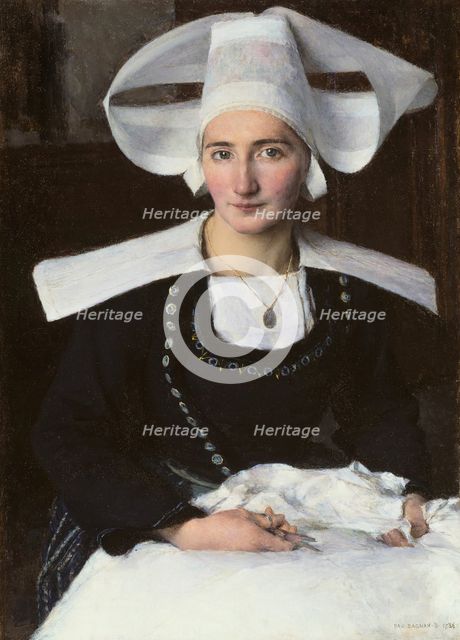 Woman from Brittany, 1886. Creator: Pascal Adolphe Jean Dagnan-Bouveret.