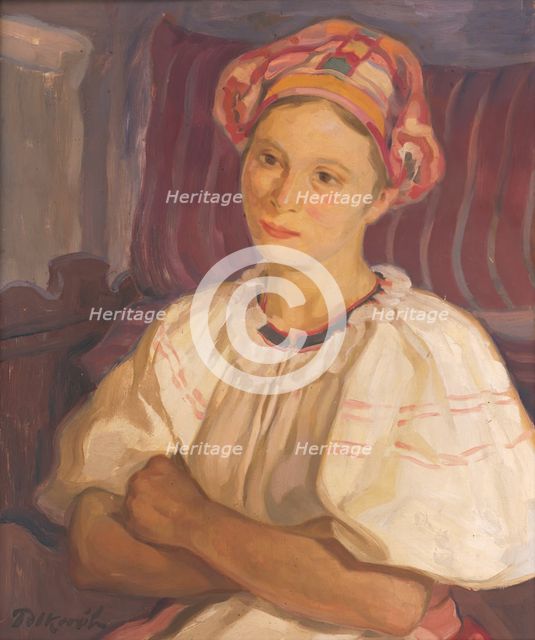 Woman from Pohronie, around 1936. Creator: Stefan Polkorab.