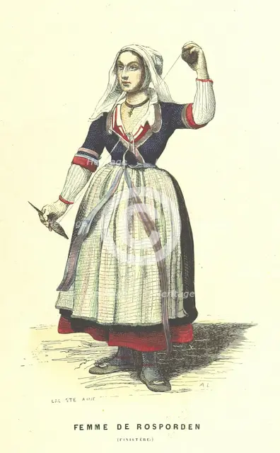 Woman from Rosporden (Finistère), 1859.  Creator: Lacoste.