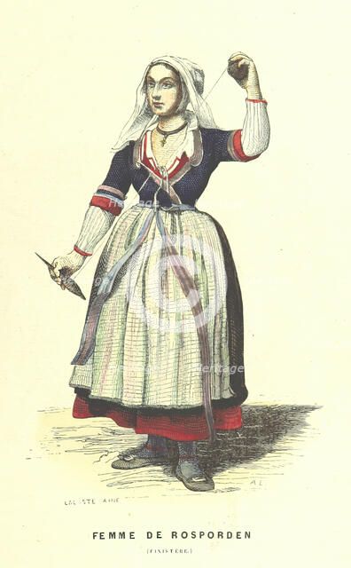 Woman from Rosporden (Finistère), 1859.  Creator: Lacoste.