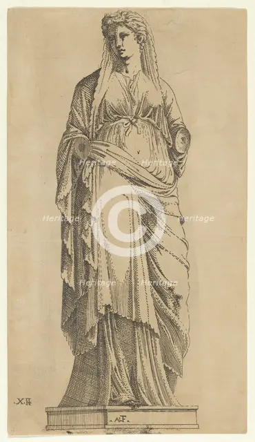 Woman Full Face, Her Head Slightly to the Left, ca. 1543. Creator: Antonio Fantuzzi.