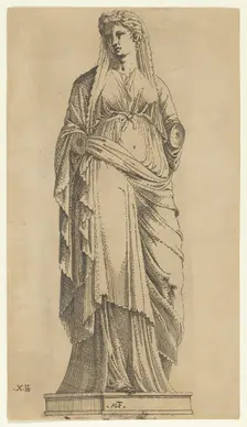 Woman Full Face, Her Head Slightly to the Left, ca. 1543. Creator: Antonio Fantuzzi