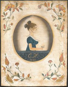Woman Holding a Rose, 1809. Creator: Unknown