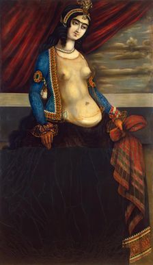 Woman Holding a Shawl, mid 19th century. Creator: Unknown