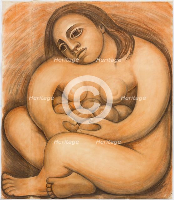 Woman Holding Fruit, 1932. Creator: Diego Rivera.