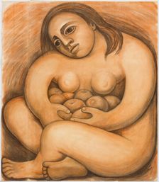 Woman Holding Fruit, 1932. Creator: Diego Rivera