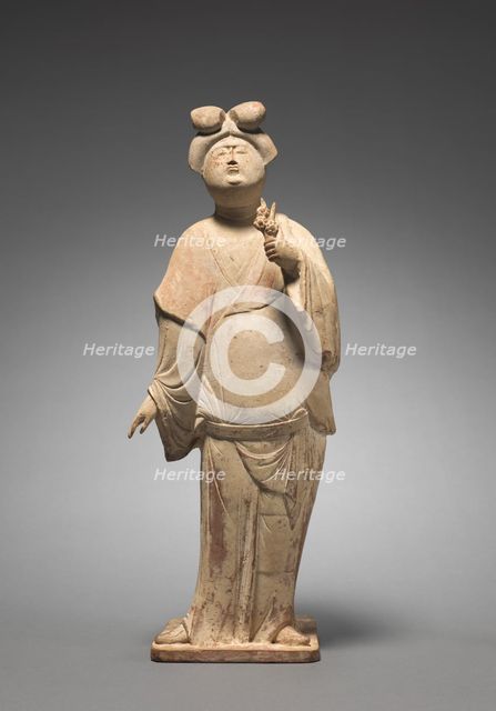 Woman Holding Plum Blossoms, mid 700s. Creator: Unknown.