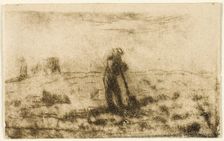 Woman Hanging Out Clothes, c. 1855. Creator: Jean Francois Millet