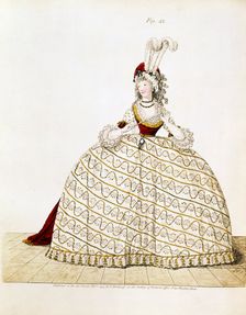 Woman in court dress, 1795. Creator: Unknown