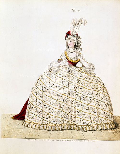 Woman in court dress, 1795. Creator: Unknown.