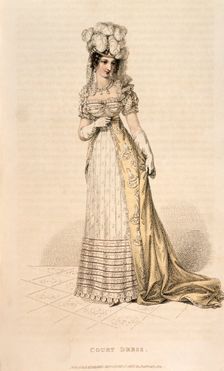 Woman in court dress, 1821. Creator: Unknown