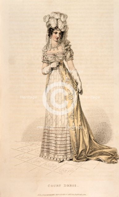 Woman in court dress, 1821.  Creator: Unknown.