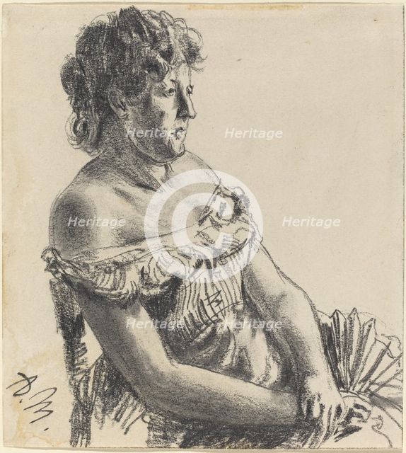 Woman in Court Dress. Creator: Adolph Menzel.