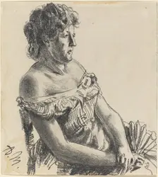 Woman in Court Dress. Creator: Adolph Menzel