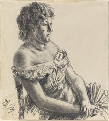 Woman in Court Dress. Creator: Adolph Menzel
