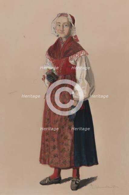 Woman in costume, 1840-1889. Creator: Per Sodermark.
