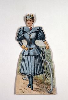 Woman in cycling dress, American, c1900