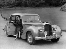Woman in a 1954 Alvis 3 litre TC 21, (late 1950s?)