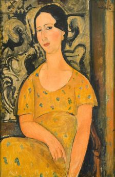 Woman in a Yellow Dress, 1918. Creator: Modigliani, Amedeo (1884-1920)