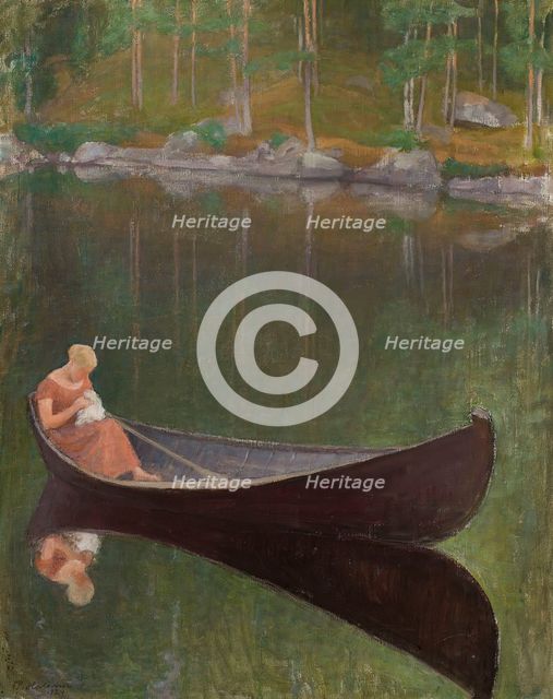 Woman in a Boat, 1924. Creator: Halonen, Pekka (1865-1933).
