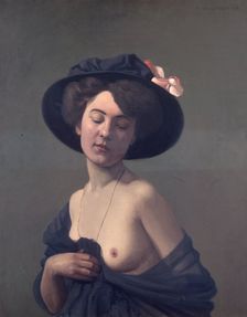 Woman in a Black Hat, 1908. Creator: Felix Vallotton