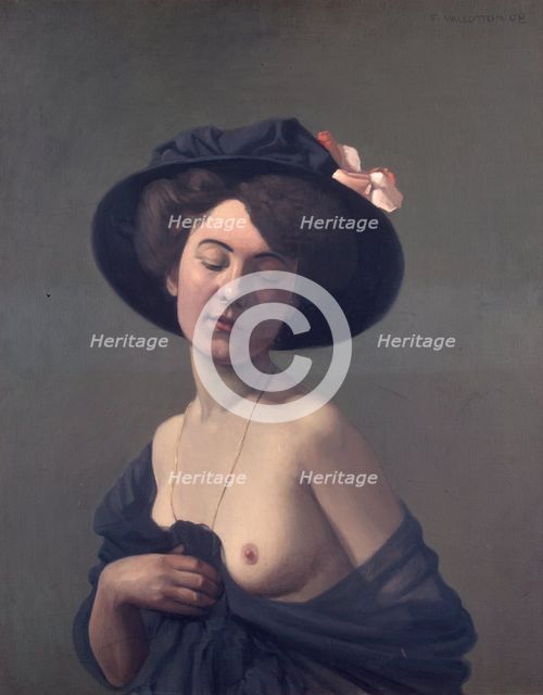 Woman in a Black Hat, 1908. Creator: Felix Vallotton.