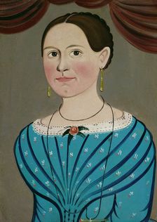 Woman in a Blue Dress, c. 1840. Creator: School of William Matthew Prior