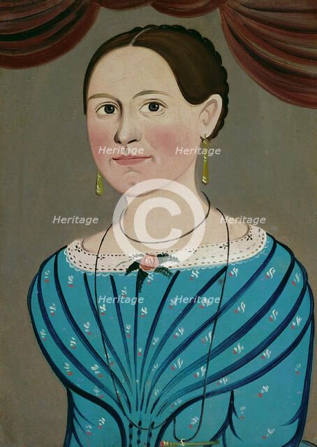 Woman in a Blue Dress, c. 1840. Creator: School of William Matthew Prior.