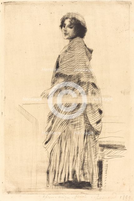 Woman in a Cape (La femme à la pèlerine), 1889. Creator: Paul Albert Besnard.