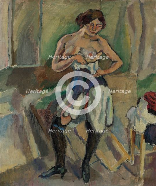 Woman in a corset, 1909. Creator: Pascin, Jules (1885-1930).