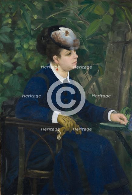 Woman in a Garden (Woman with a Seagull Hat), 1868. Creator: Pierre-Auguste Renoir.