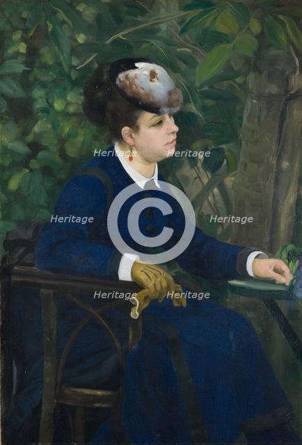 Woman in a Garden (Woman with a Seagull Hat), 1868. Creator: Renoir, Pierre Auguste (1841-1919).
