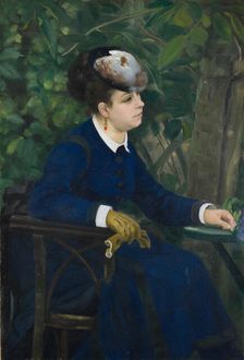 Woman in a Garden (Woman with a Seagull Hat), 1868. Creator: Renoir, Pierre Auguste (1841-1919)