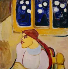 Woman in a Kerchief (A Scandinavian Princess), 1910. Artist: Guro, Yelena Genrichovna (1877-1913)