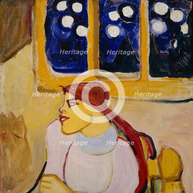 Woman in a Kerchief (A Scandinavian Princess), 1910. Artist: Guro, Yelena Genrichovna (1877-1913)