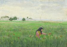 Woman in a Meadow, around 1900. Creator: Karol Miloslav Lehotský