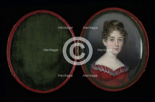 Woman in a Red Dress, 1821. Creator: Anna Claypoole Peale.