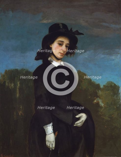 Woman in a Riding Habit (L'Amazone), 1856. Creator: Gustave Courbet.