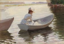 Woman in a Rowing Boat, study for Girls in a Rowing Boat, 1886. Creator: Albert Edelfelt