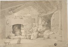 Woman in a Rustic Interior, n.d. Creator: Unknown