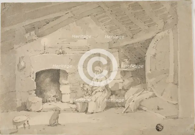 Woman in a Rustic Interior, n.d. Creator: Unknown.