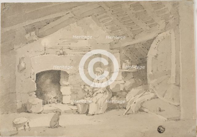 Woman in a Rustic Interior, n.d. Creator: Unknown.