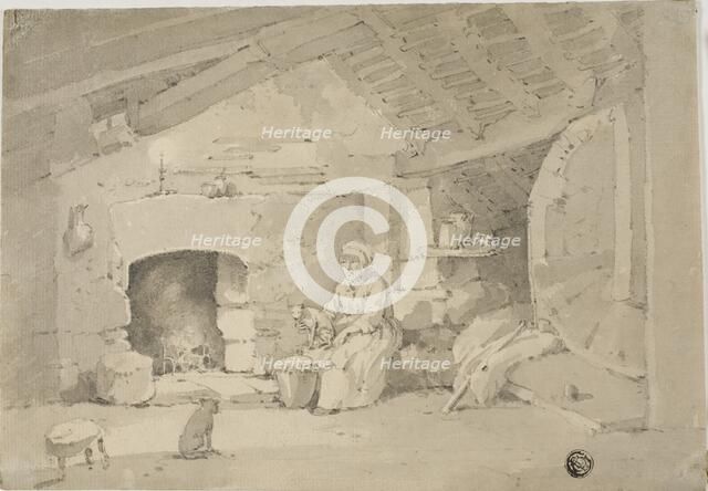 Woman in a Rustic Interior, n.d. Creator: Unknown.