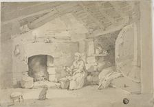 Woman in a Rustic Interior, n.d. Creator: Unknown