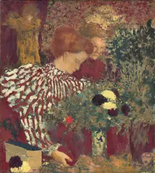 Woman in a Striped Dress, 1895. Creator: Edouard Vuillard