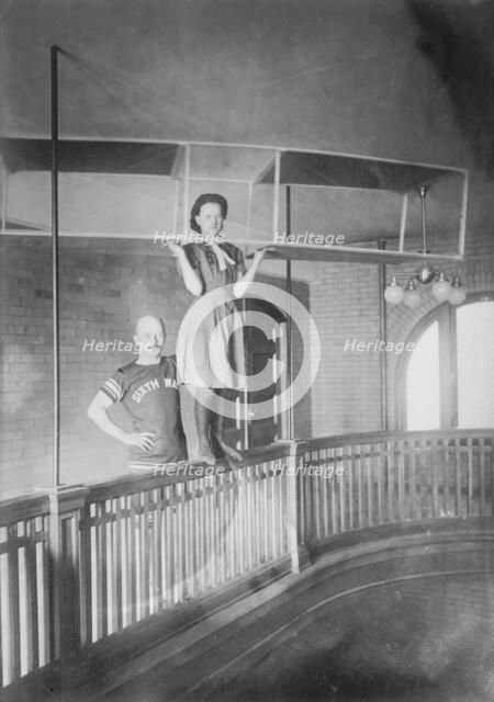 Woman in aeroplane ready for swimming, Pittsburgh, 1910. Creator: Bain News Service.