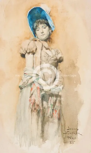 Woman in bonnet, 1885. Creator: Jenny Nystrom.
