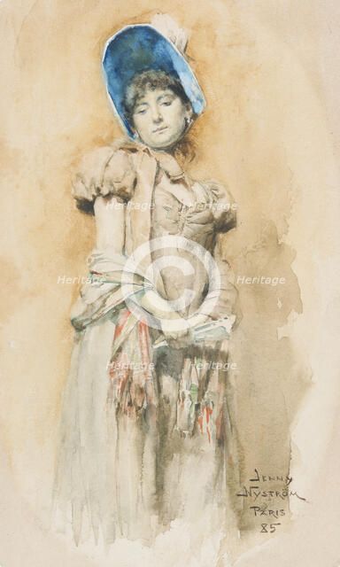 Woman in bonnet, 1885. Creator: Jenny Nystrom.